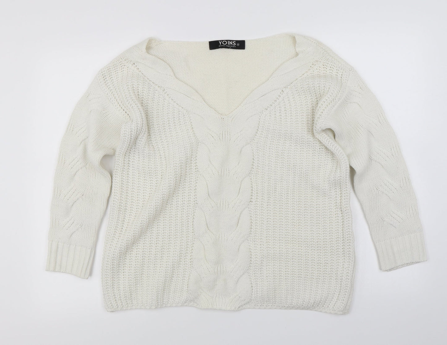 Yoins Womens Ivory   Pullover Jumper Size M