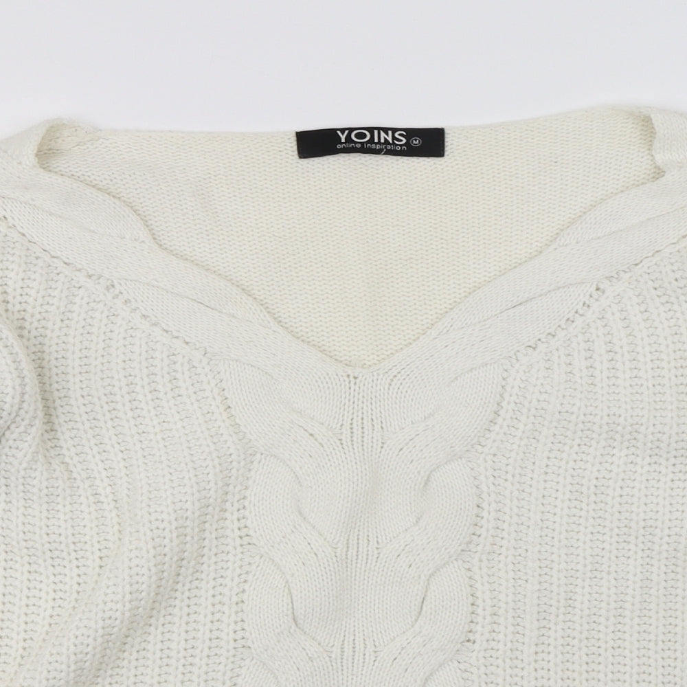 Yoins Womens Ivory   Pullover Jumper Size M