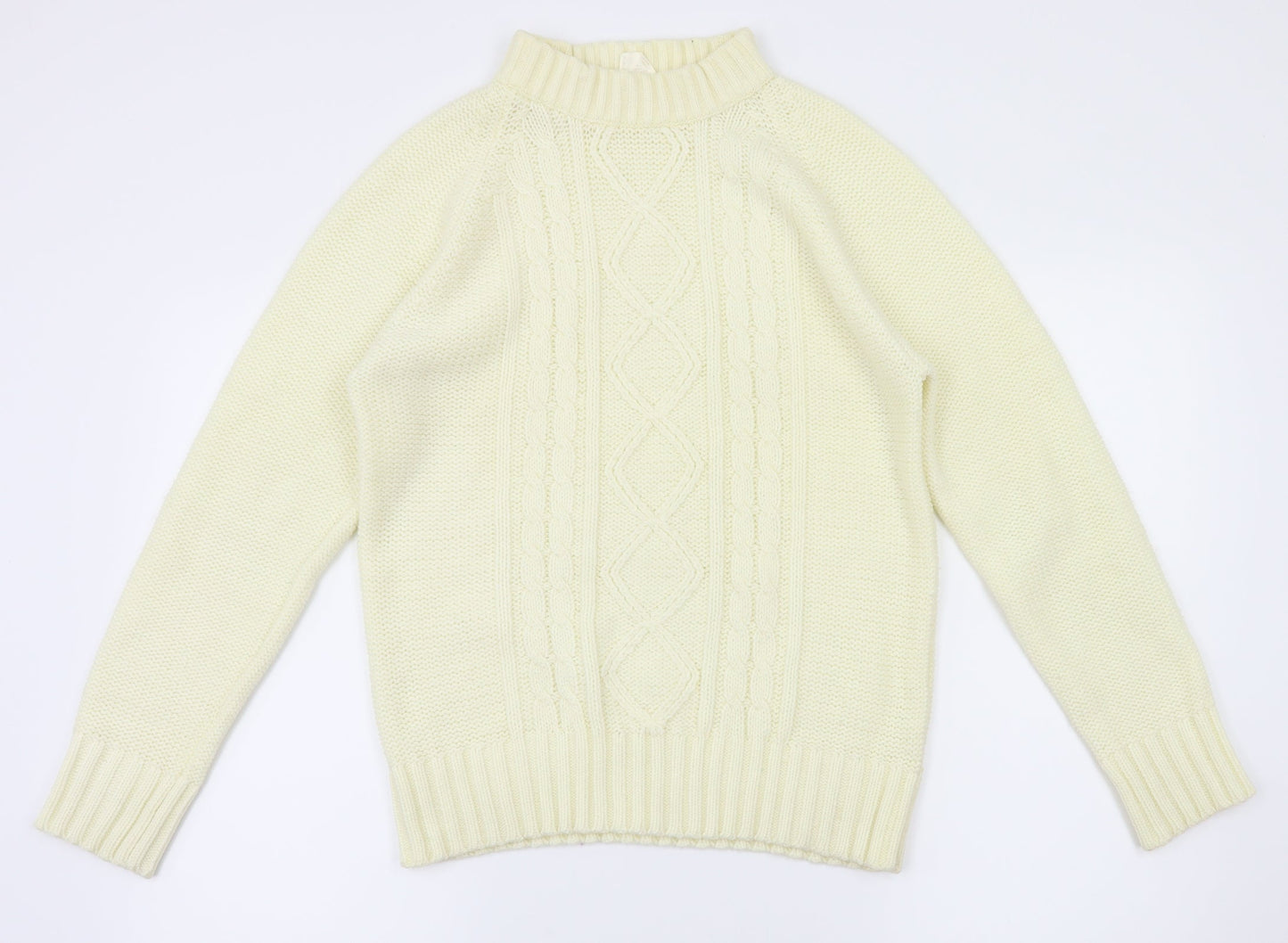 Preworn Womens Yellow Argyle/Diamond  Pullover Jumper Size 14