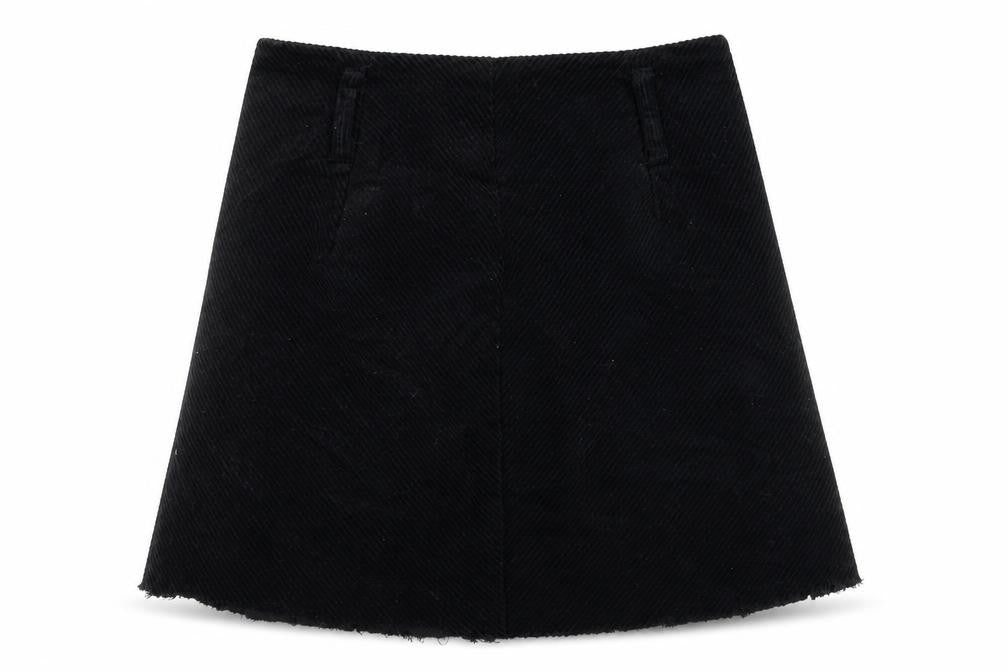 Front view of Denim&co women’s black a-line skirt, size UK 4