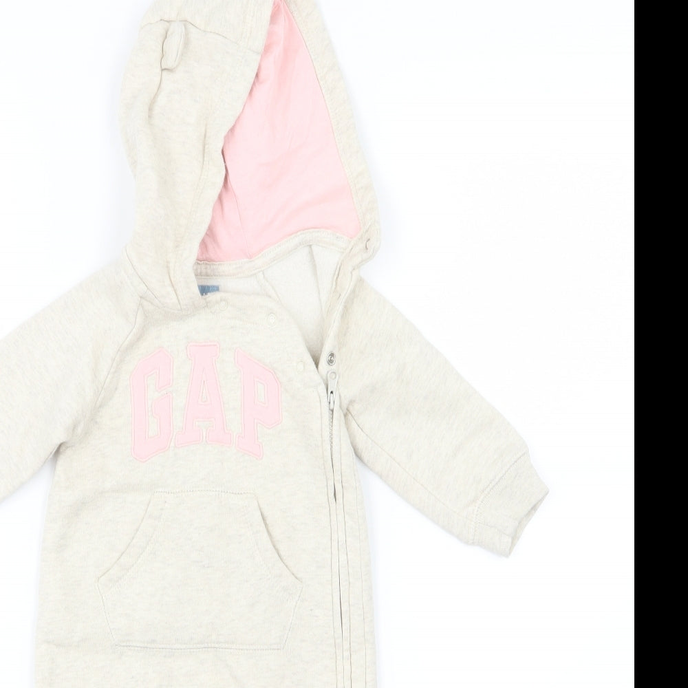Gap Baby Beige  Jersey Jacket Snowsuit Size 9-12 Months