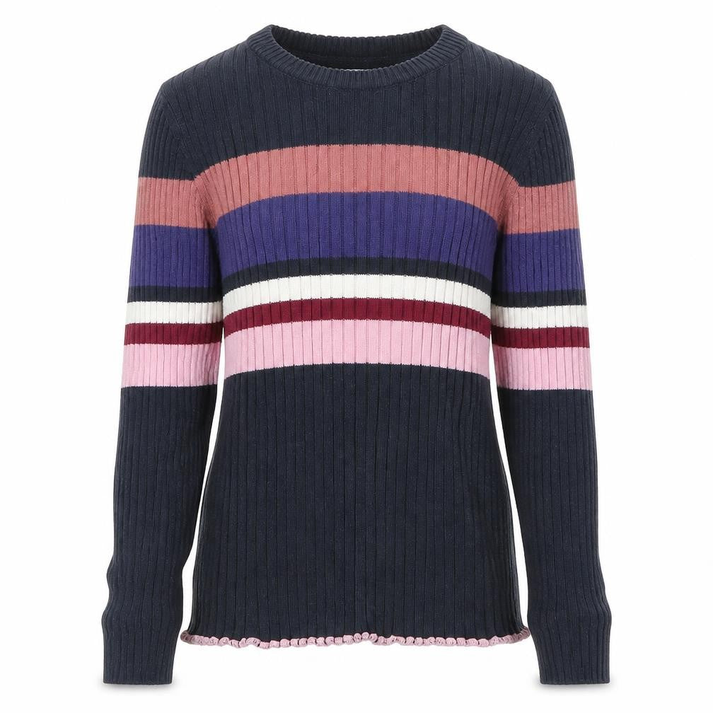 Marks & Spencer Girls Multicoloured Striped Knit Pullover Jumper Size 8-9 Years