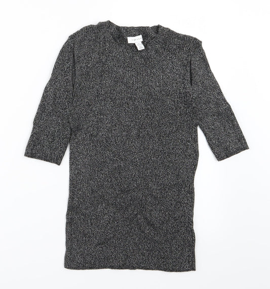 Topshop Womens Grey  Knit Pullover Jumper Size S