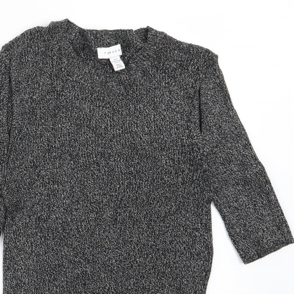 Topshop Womens Grey  Knit Pullover Jumper Size S