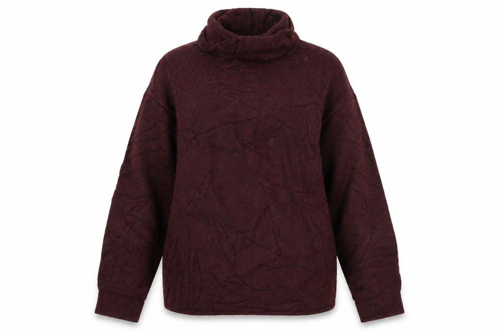 Front view of H&M women’s red knit jumper, size M