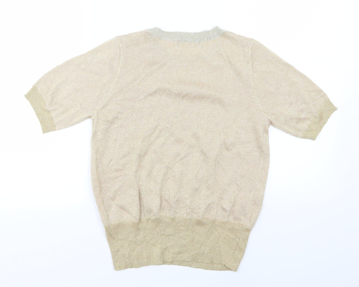 Marks and Spencer Womens Gold  Knit Pullover Jumper Size M