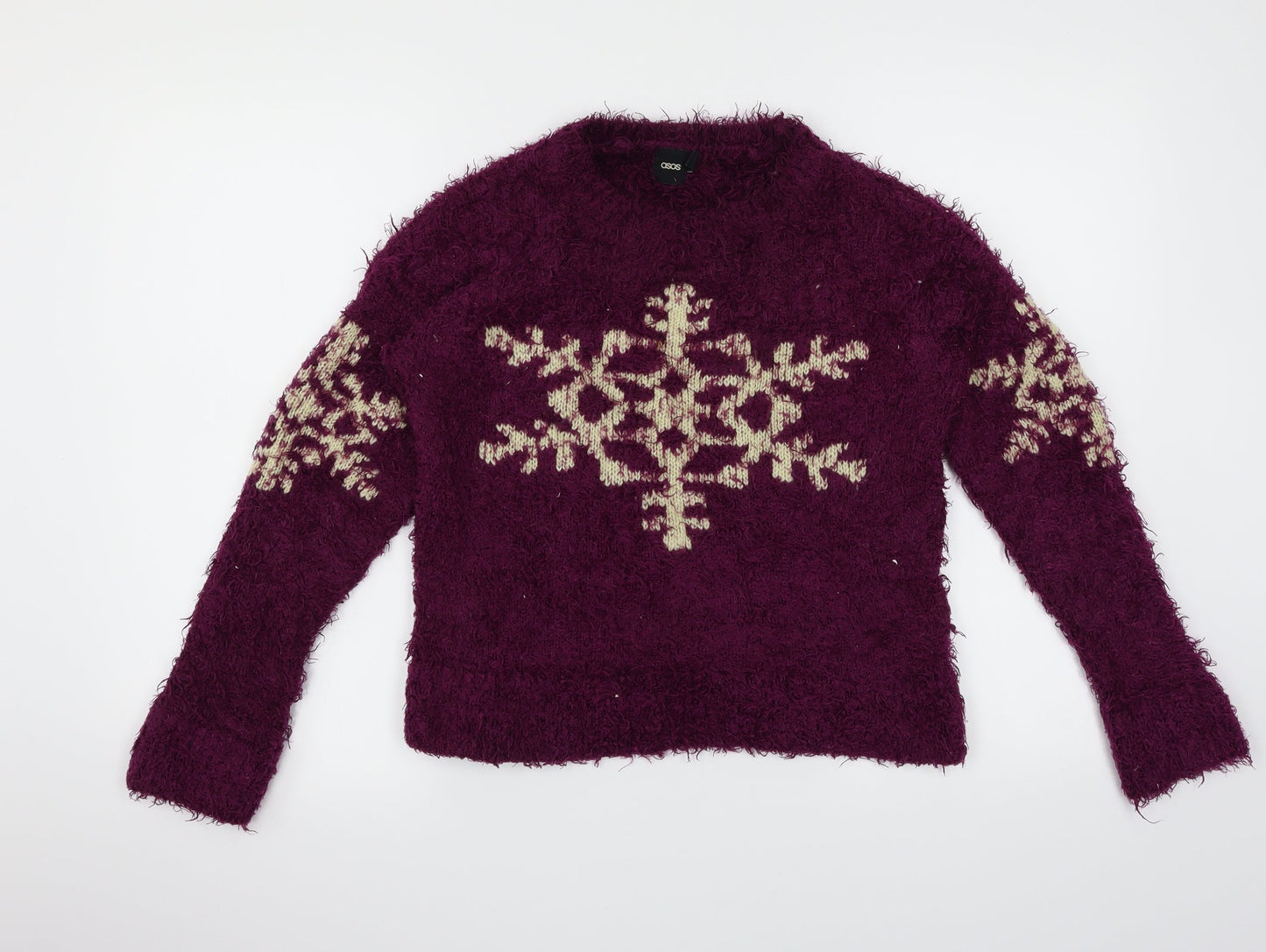 ASOS Womens Purple   Pullover Jumper Size 8  - Snowflake