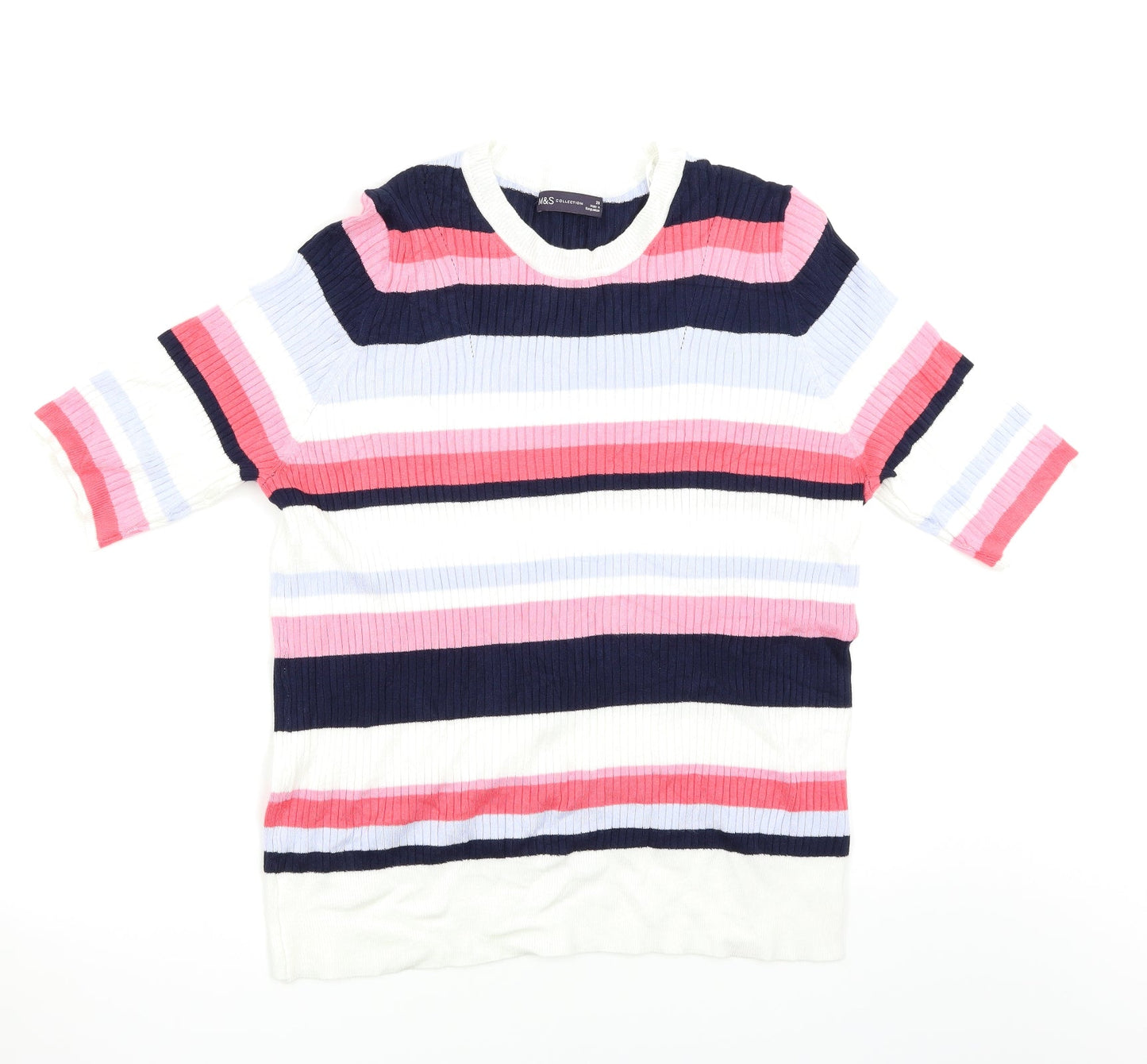 M&S Womens Multicoloured Striped  Pullover Jumper Size 20