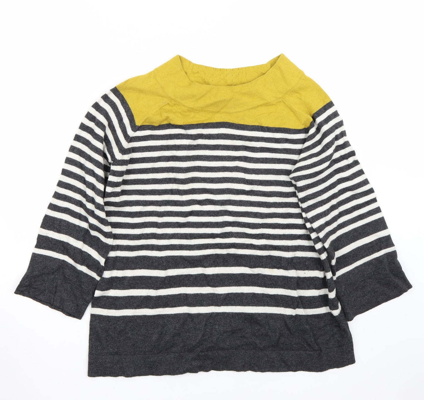 Preworn Womens Grey Striped  Pullover Jumper Size 12