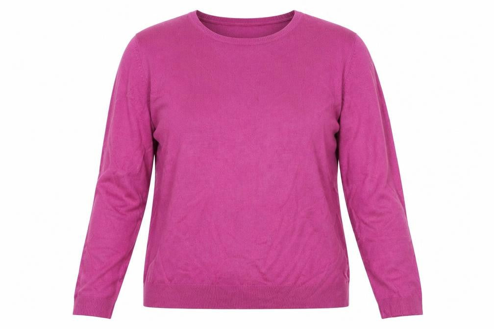 Front view of Marks & Spencer women’s purple jumper, size UK 14