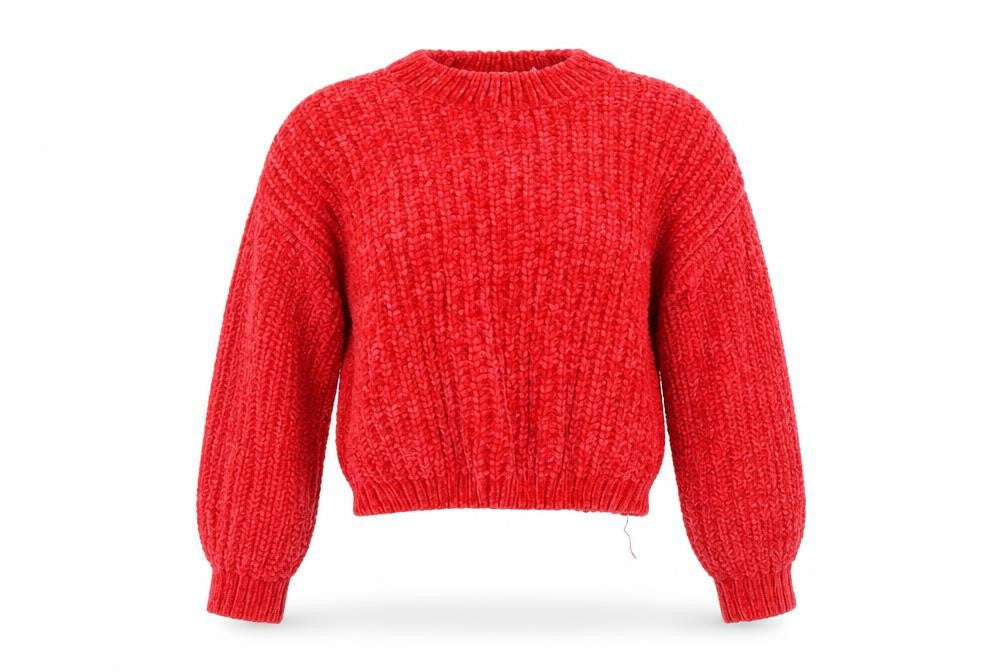 Front view of Candy Couture women’s red jumper, size UK 12