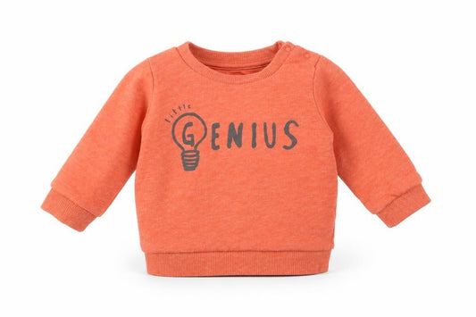 Front view of F&F boys’ orange jumper, size 0-3, months - genius