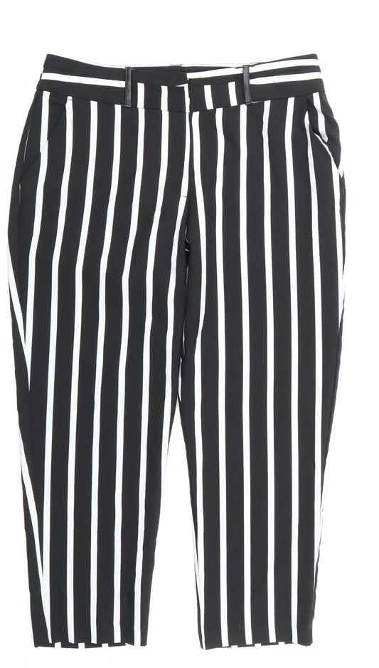 Peacocks Womens Black Striped  Trousers  Size 12