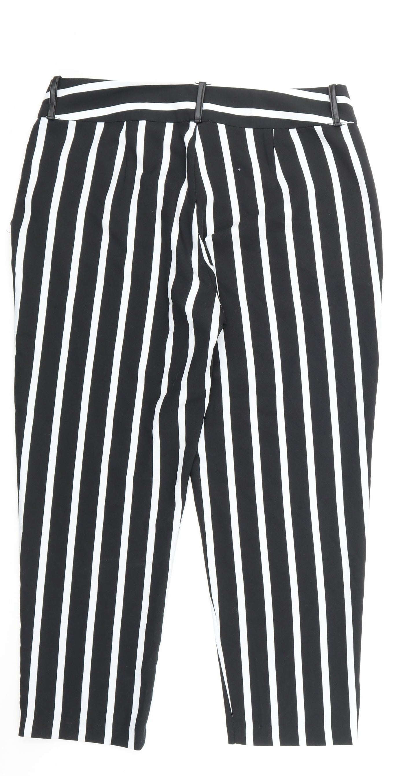 Peacocks Womens Black Striped  Trousers  Size 12