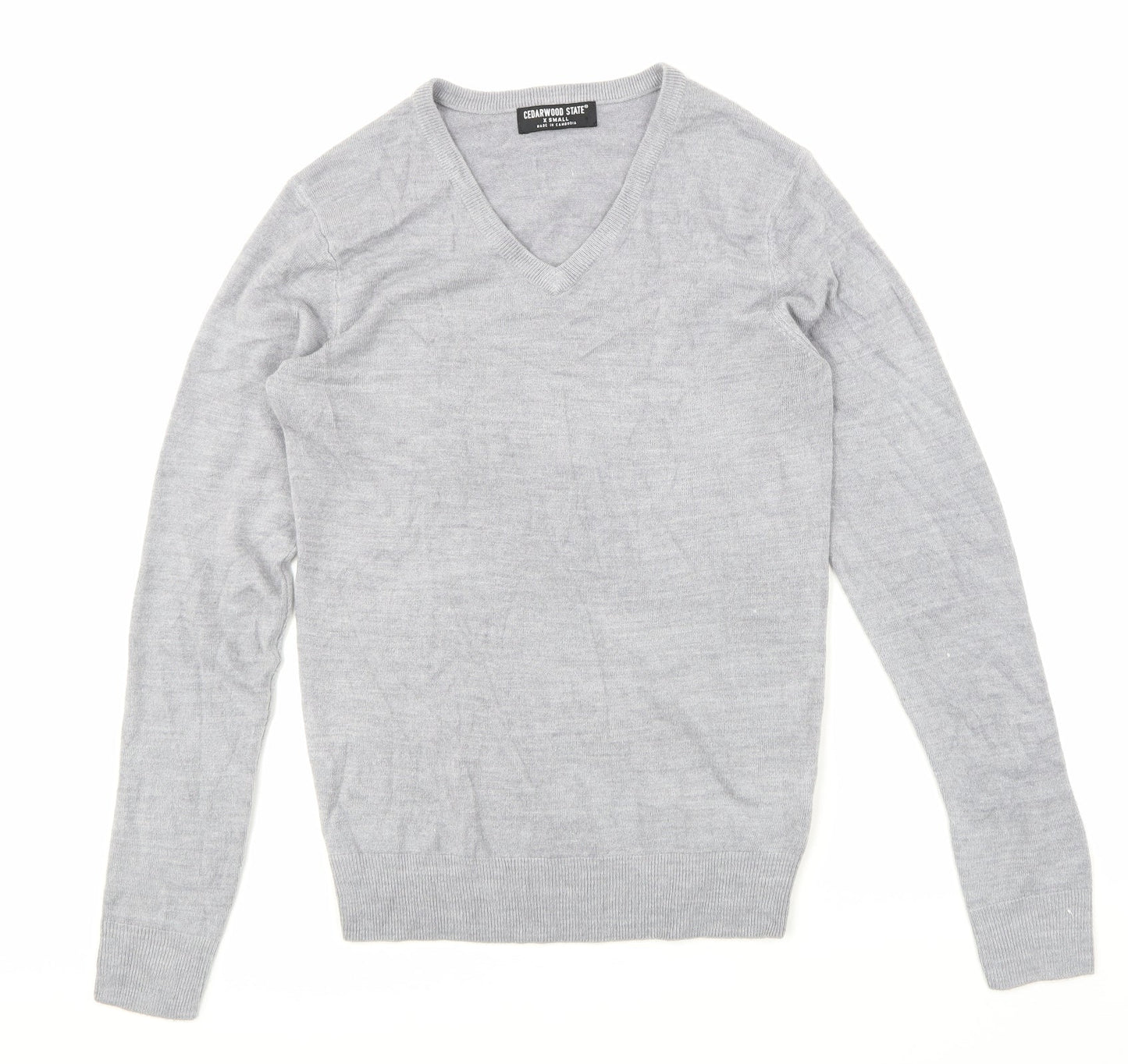 Cedar Wood State Mens Grey   Pullover Sweatshirt Size XS