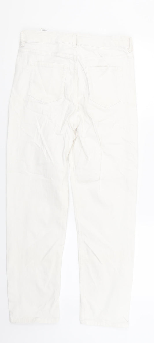 Marks and Spencer Womens White  Denim Straight Jeans Size 8