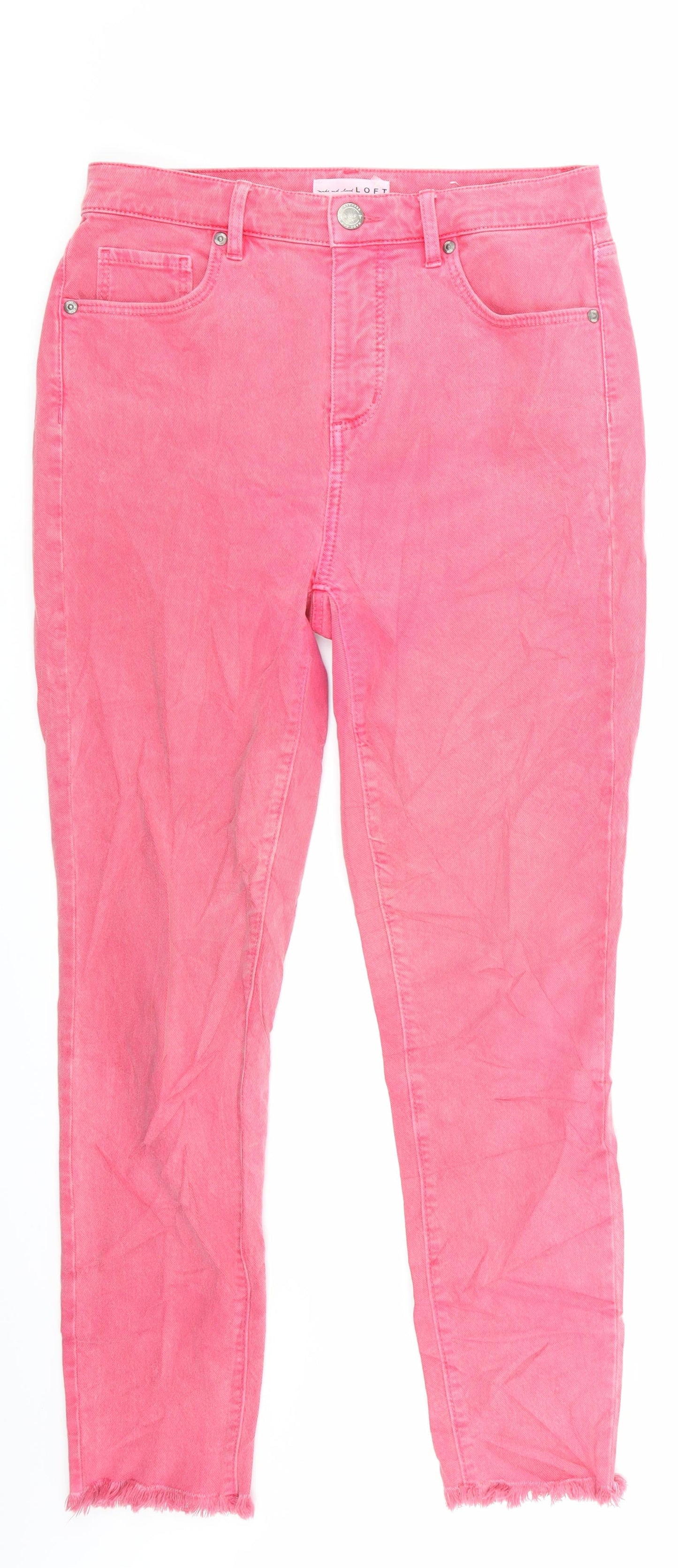 LOFT Womens Pink  Denim Skinny Jeans Size 10