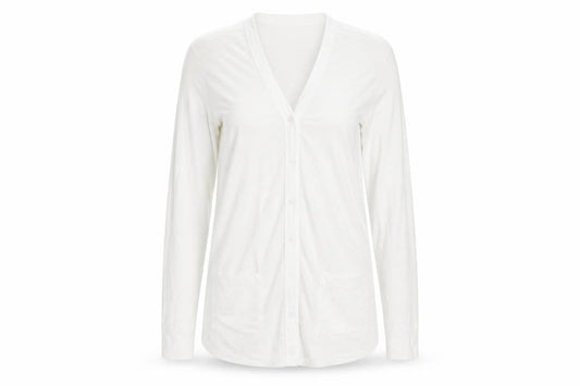 Preworn Womens White   Cardigan Sweatshirt Size M