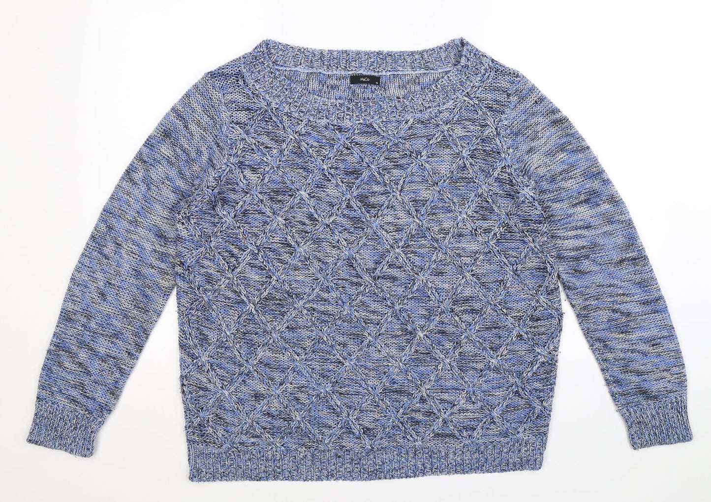 M&Co Womens Blue  Knit Pullover Jumper Size 18