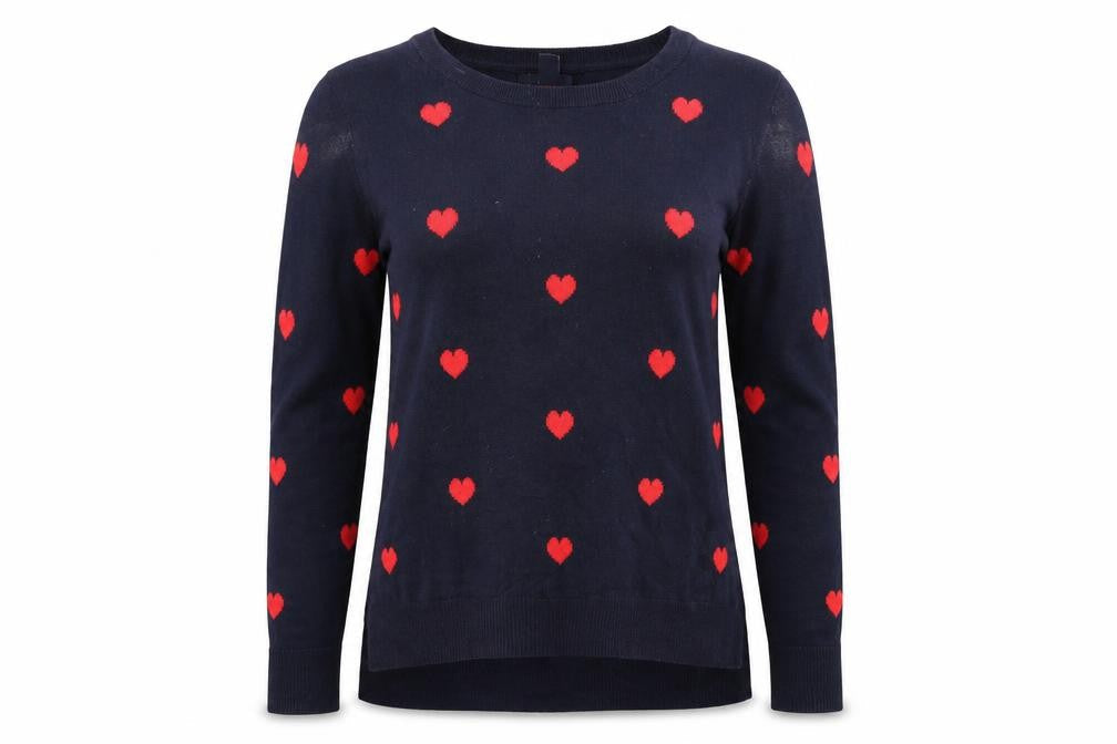 Front view of Gap women’s blue knit jumper, size S