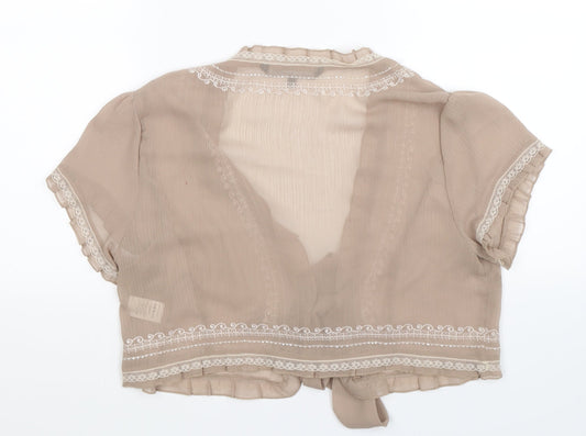 David Emanuel Womens Beige   Basic Blouse Size 12