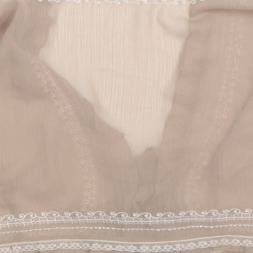 David Emanuel Womens Beige   Basic Blouse Size 12