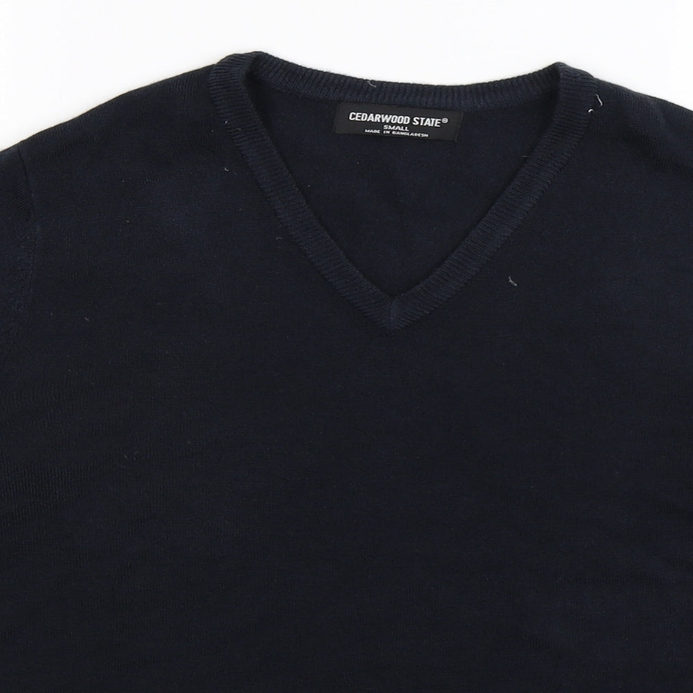 Cedar Wood State Mens Blue  Knit Pullover Jumper Size S