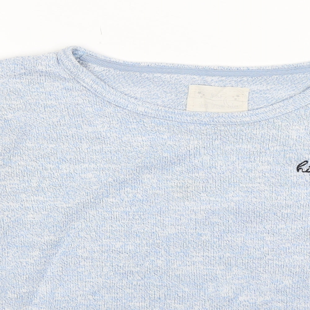 F&F Womens Blue Solid Knit Top Pyjama Top Size 14