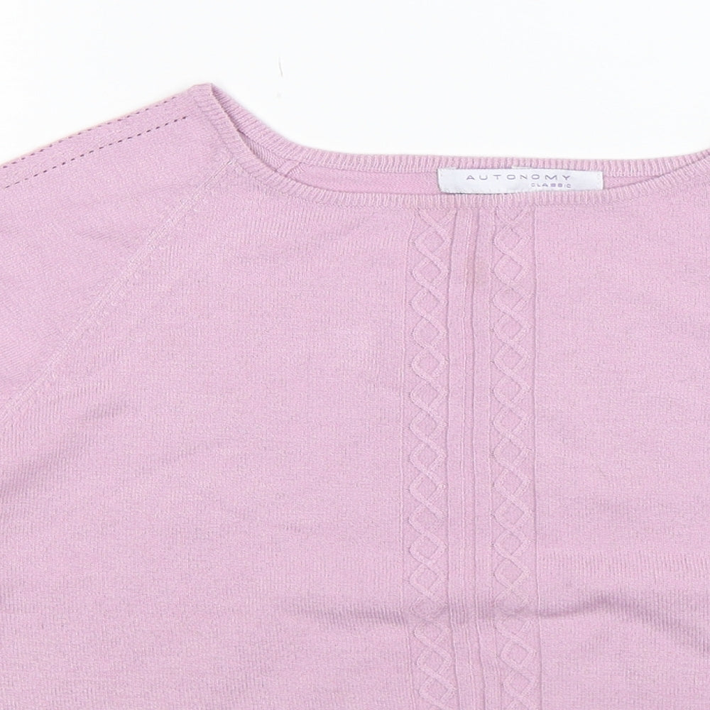 Autonomy Womens Pink  Knit Pullover Jumper Size 16