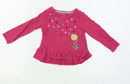 Front view of F&F Baby Pink jumper, size 18-24, Months - Flower