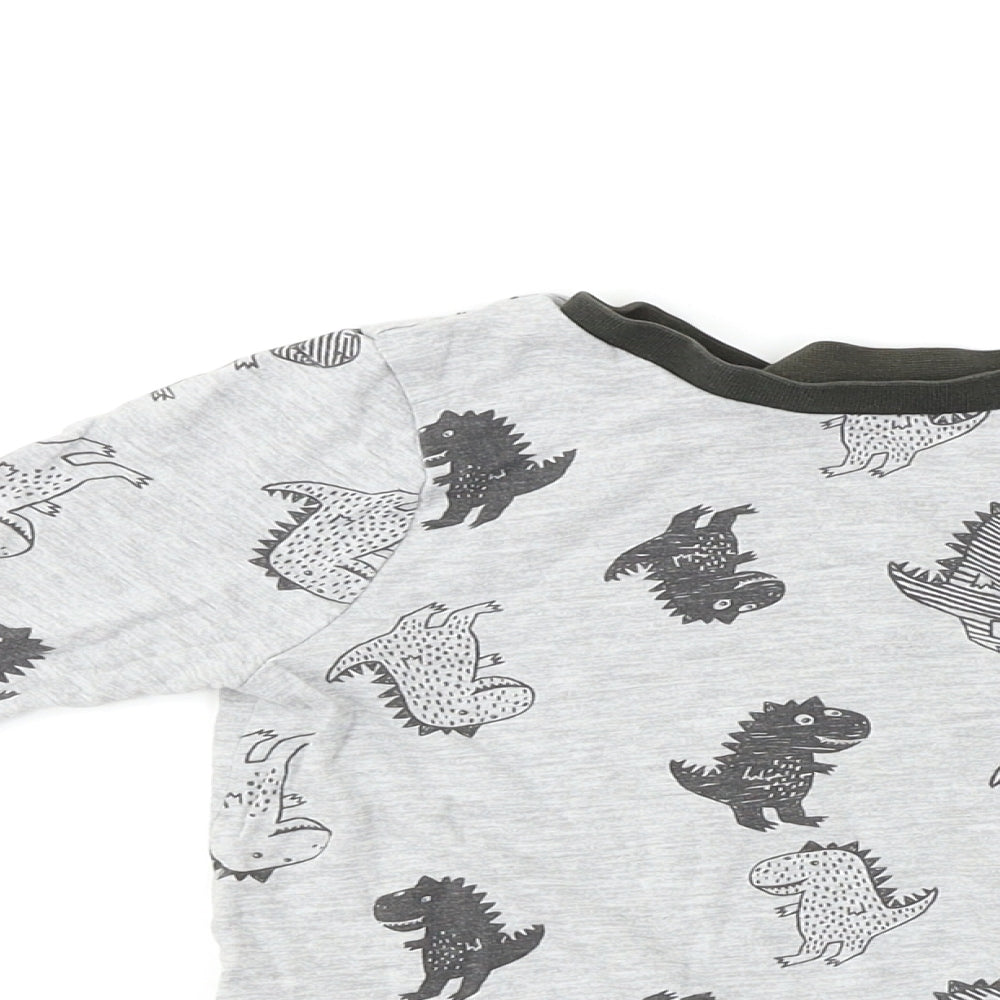 George Boys Grey Animal Print  Basic T-Shirt Size 3-4 Years  - Dinosaurs