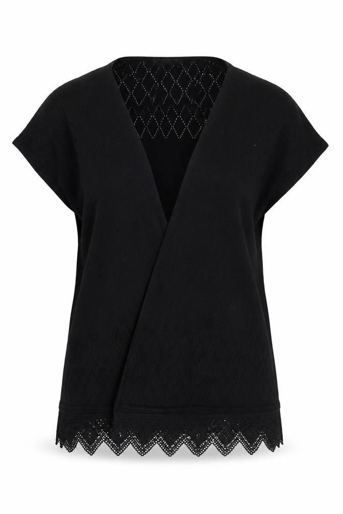 Front view of Dorothy Perkins women’s black cardigan jumper, size S