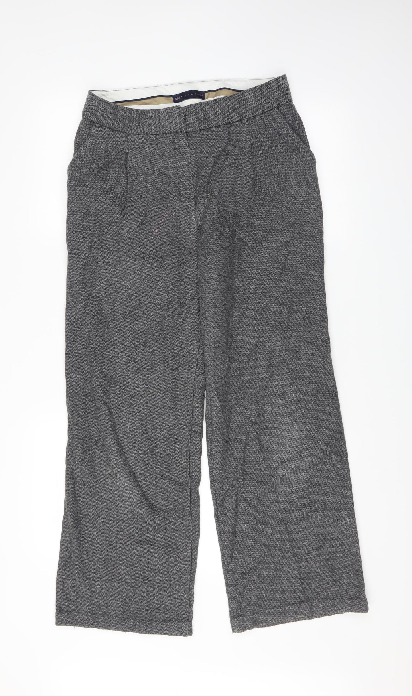 Marks and Spencer Womens Grey   Dress Pants Trousers Size 10 L27 in