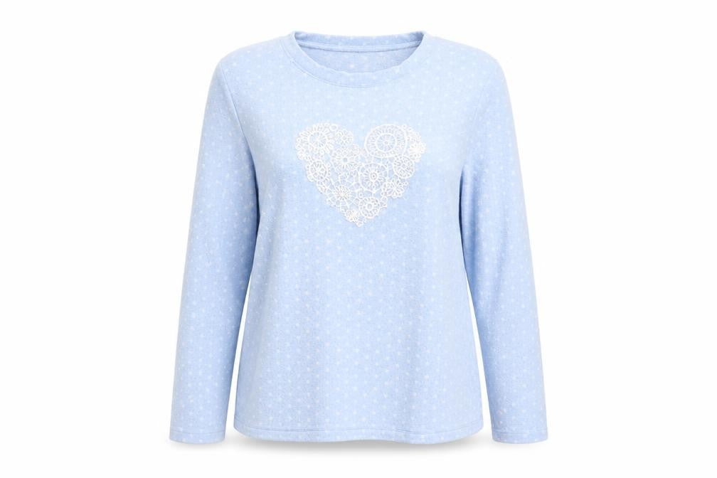 Love To Lounge Womens Blue Polka Dot  Pullover Jumper Size M