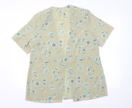 Classics Womens Green Floral  Cardigan Jumper Size 18