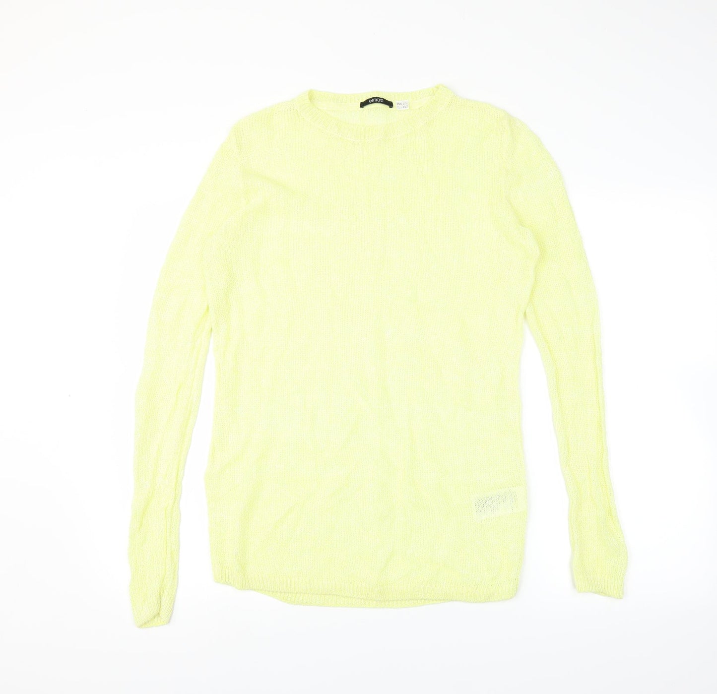 ESMARA Womens Yellow  Knit Pullover Jumper Size 14