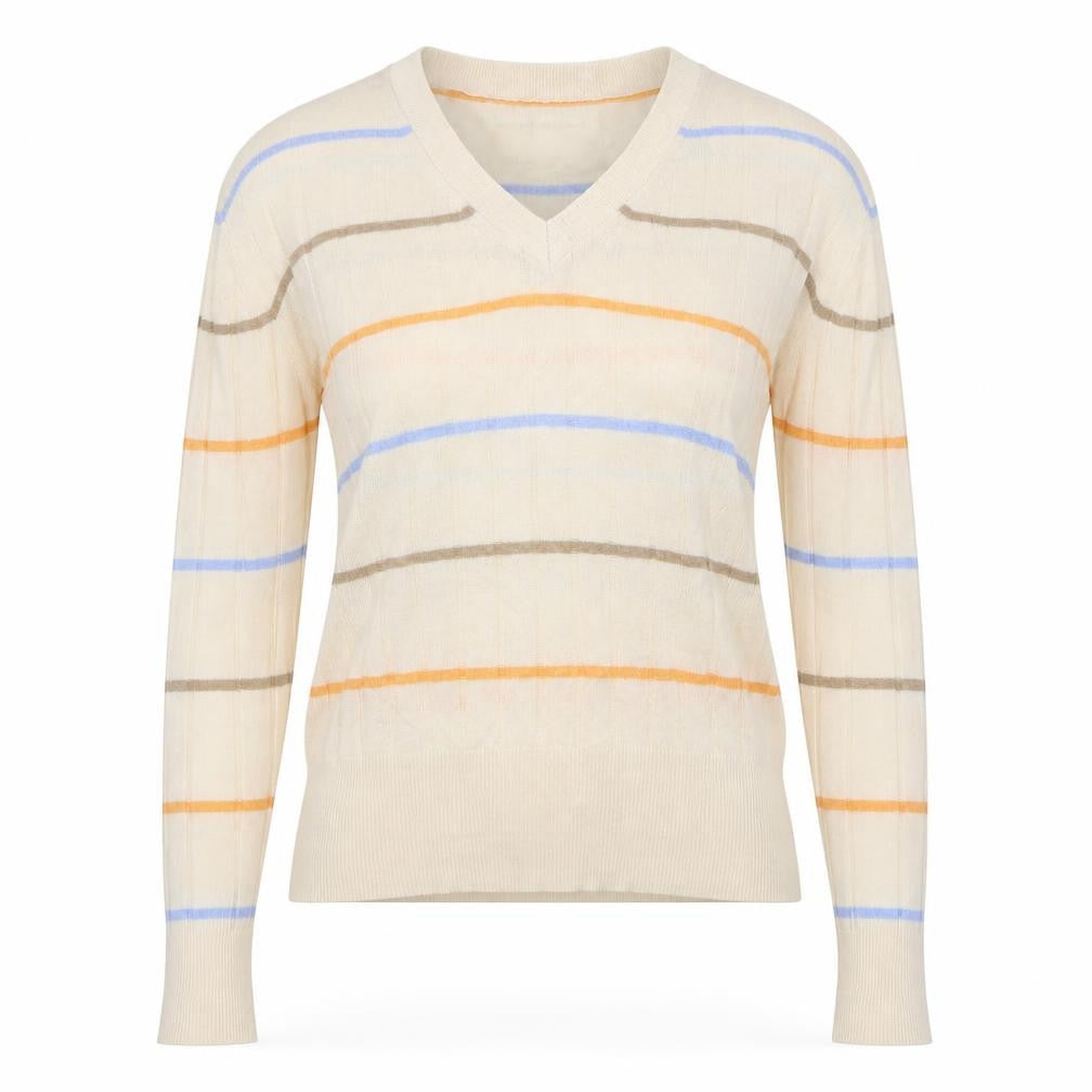 Marks & Spencer Womens Beige Striped  Pullover Jumper Size S