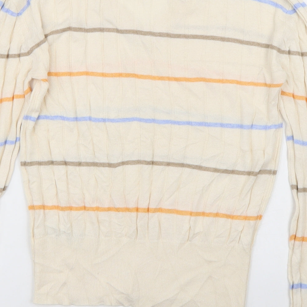 Marks and Spencer Womens Beige Striped  Pullover Jumper Size S