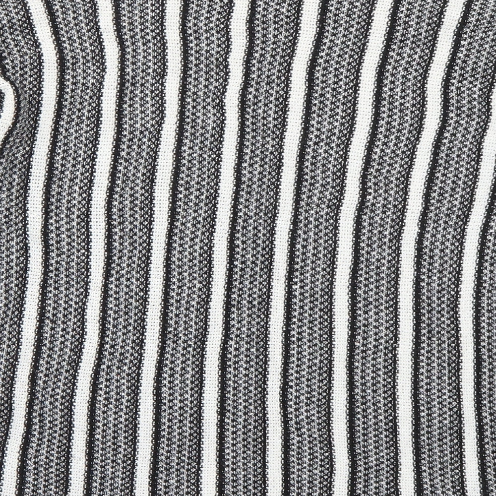 Topshop Womens Black Striped  Pullover Jumper Size 10