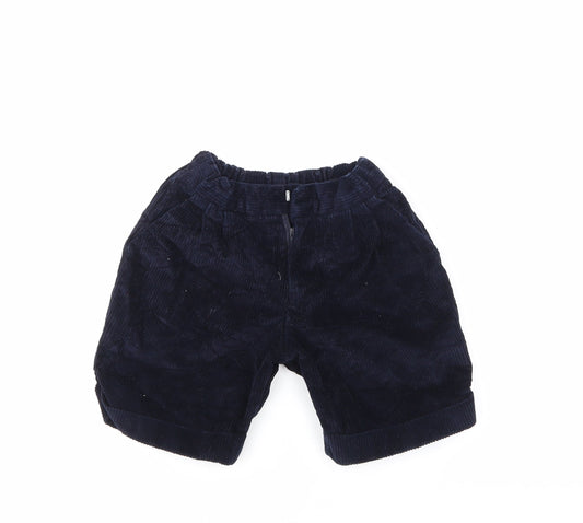 Preworn Womens Blue  Corduroy Hot Pants Shorts