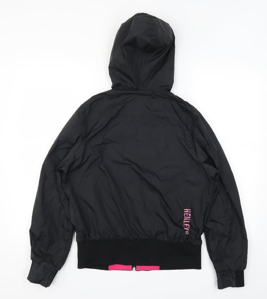 Henleys Womens Black   Varsity Jacket Coat One Size  - size 1