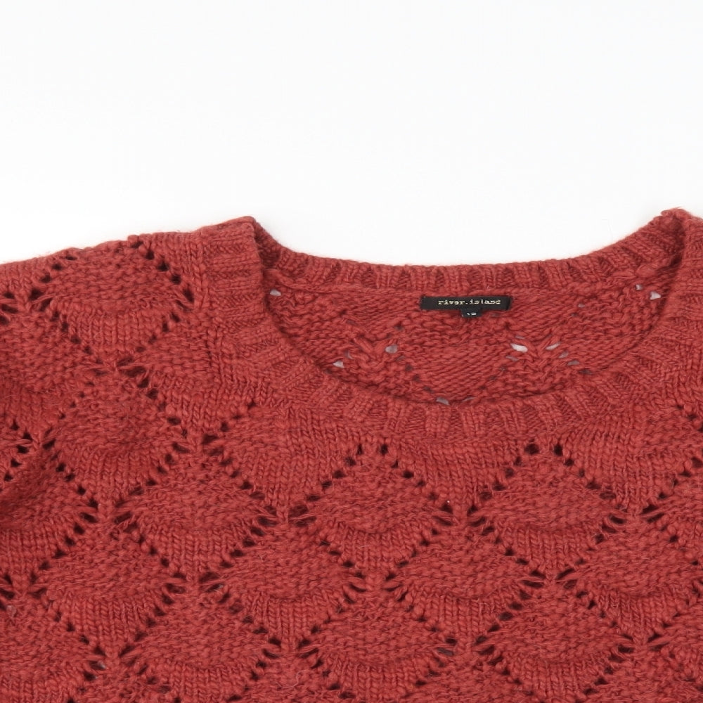 River Island Womens Red   Pullover Jumper Size 12