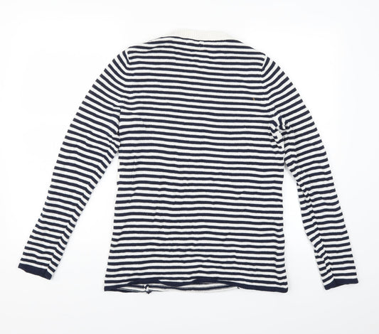 artisan NY Womens Blue Striped  Pullover Jumper Size M