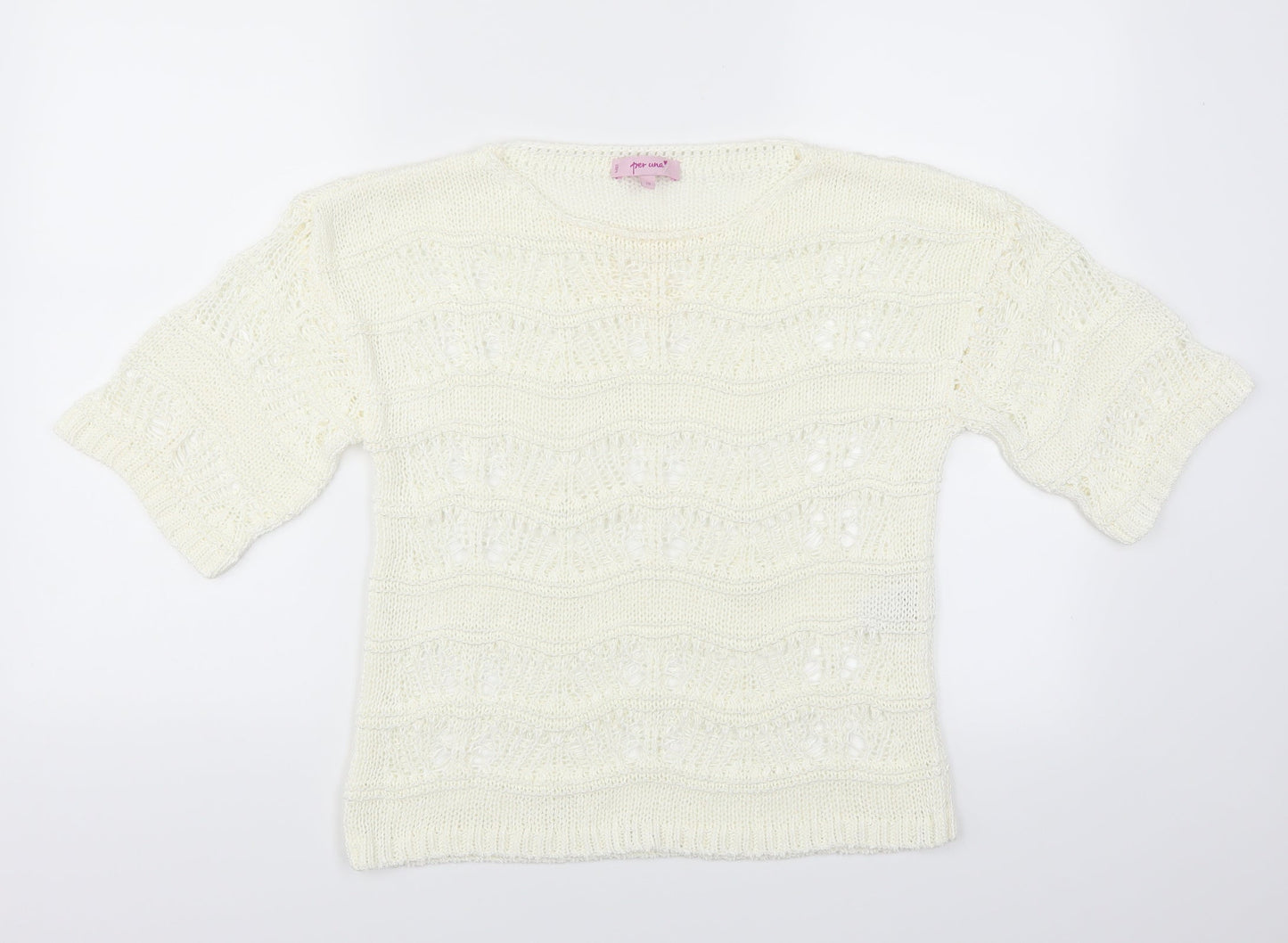 Per Una Womens Ivory   Pullover Jumper Size 10  - See Through