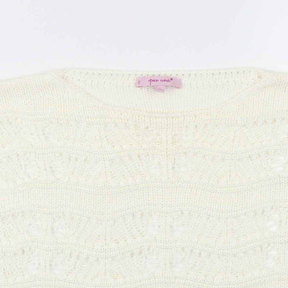 Per Una Womens Ivory   Pullover Jumper Size 10  - See Through