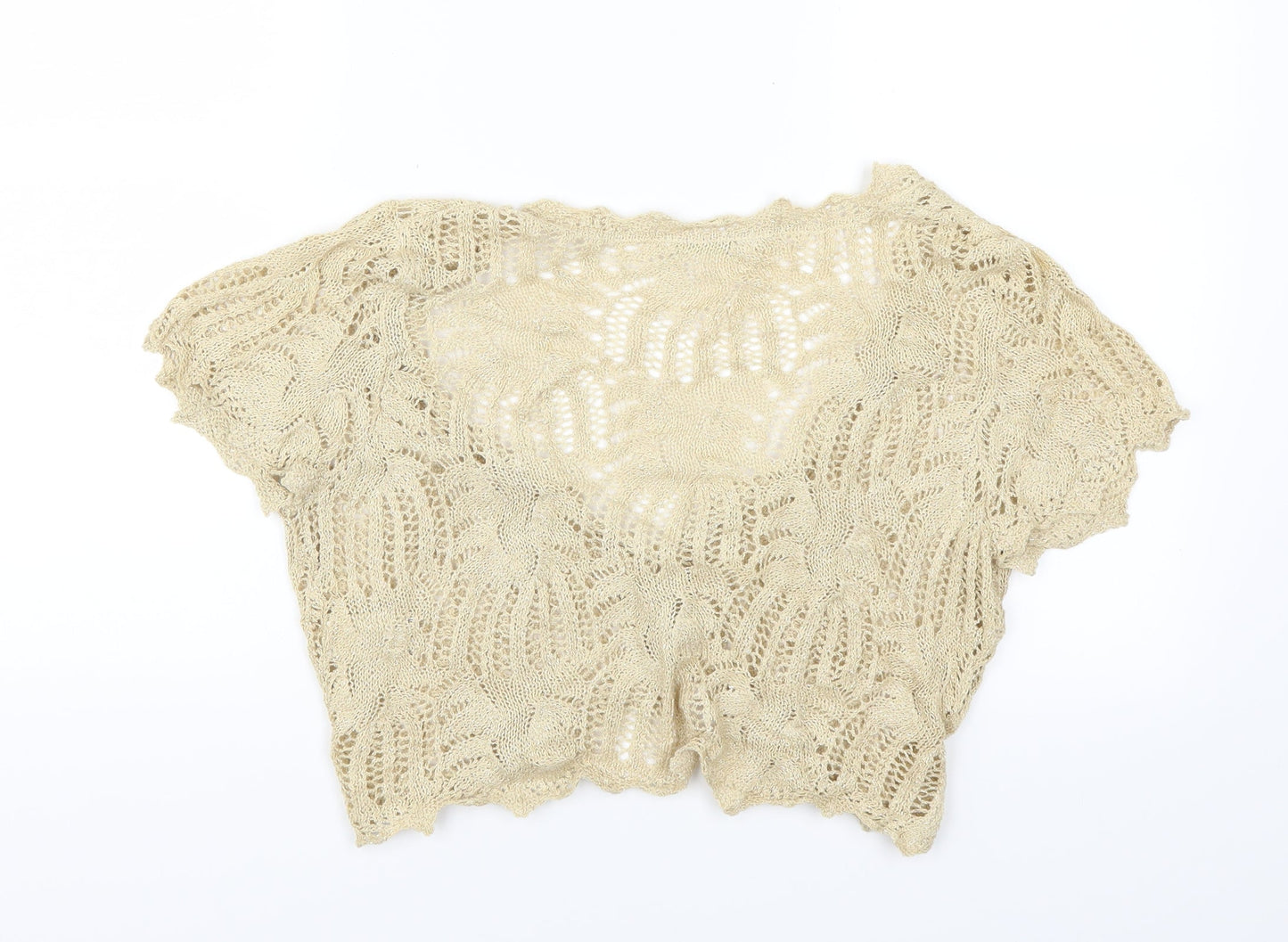 Marks and Spencer Womens Beige   Cardigan Jumper Size 12  - see through