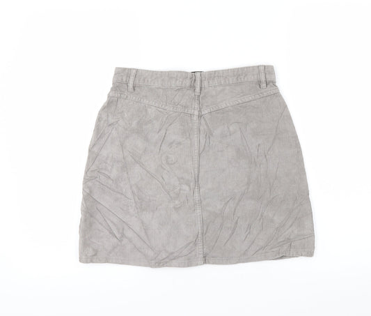Denim & Co. Womens Grey   A-Line Skirt Size 8