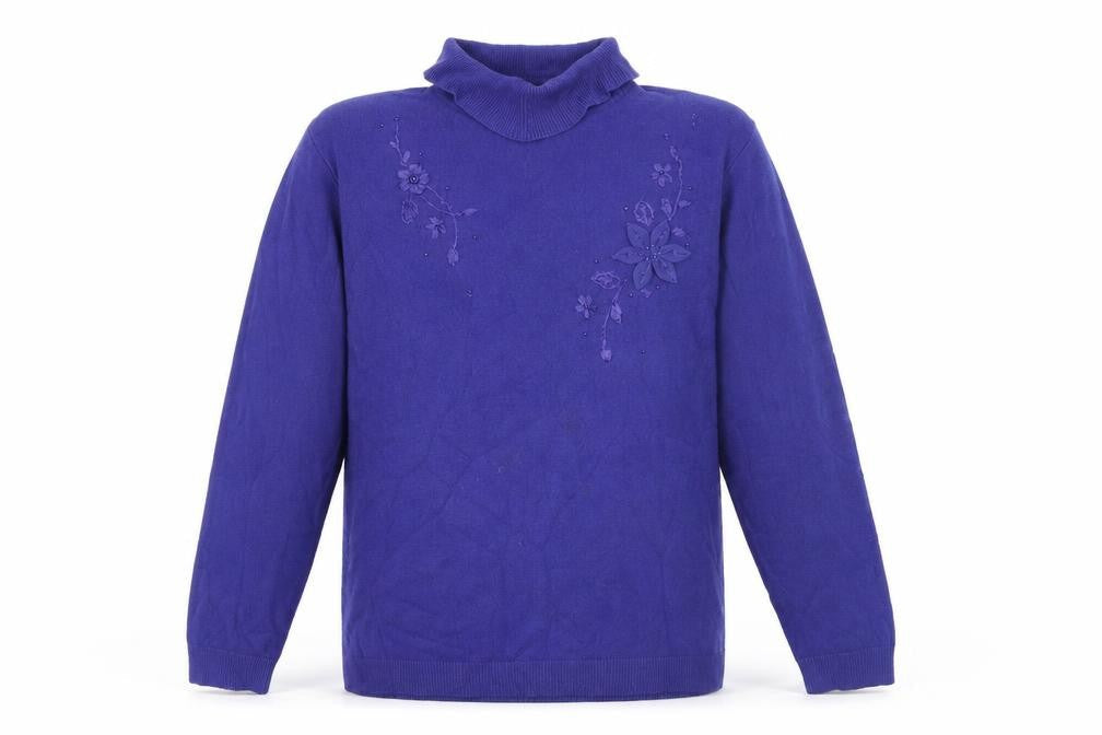 Front view of Reflect women’s blue jumper, size XL