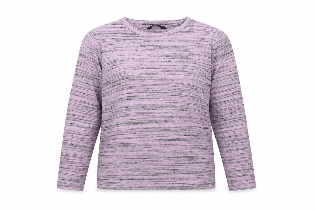 Front view of Marks & Spencer women’s purple knit jumper, size UK 12