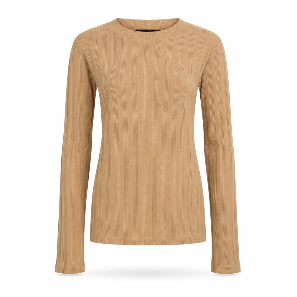 Front view of New Look women’s brown knit jumper, size UK 8